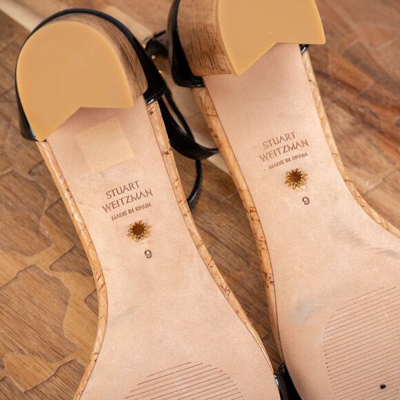 Stuart Weitzman Nearly Nude Open Toe Heels Cork Size 6 US. - Picture 6 of 6